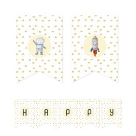 Spatiebanner voor ruimtefeest vlaggetjes