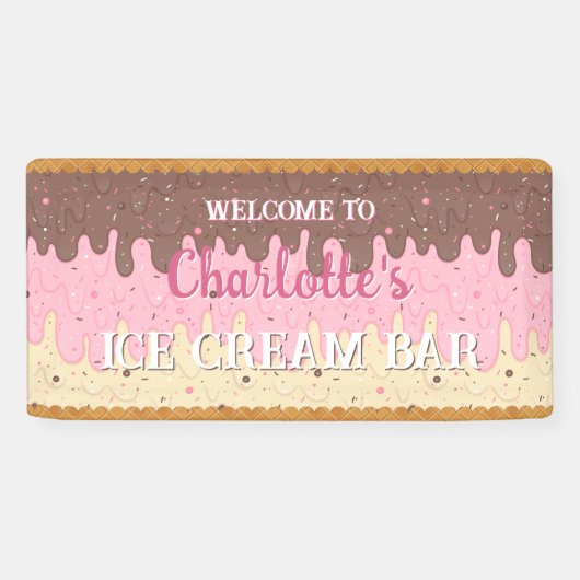 Spatjes en Napolitaans ijs Spandoek (Horizontaal)