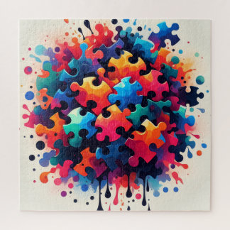 Spatpaint puzzelstukken legpuzzel