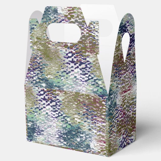 Spatten en splatten van verf onder gehamerd glas bedankdoosjes (Geopend)