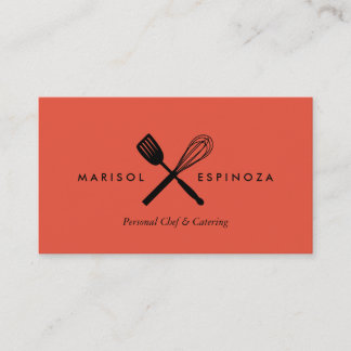 Spatula Whisk Chef Caterer Kitchen Visitekaartje