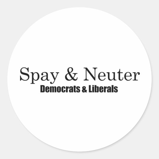 Spay en Neuter Liberals Ronde Sticker (Voorkant)