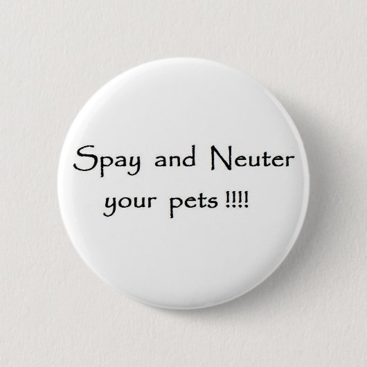 spay en neuter ronde button 5,7 cm (Voorkant)