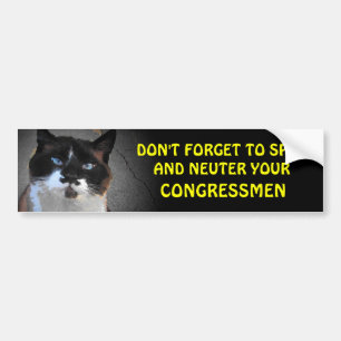 Spay en Neuter uw CONGRESSMEN Bumpersticker