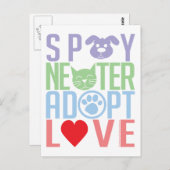 Spay Neuter Adopt Love 2 Briefkaart (Voorkant / Achterkant)