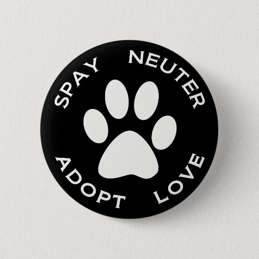 Spay Neuter Adopt Love Ronde Button 5,7 Cm (Voorkant)