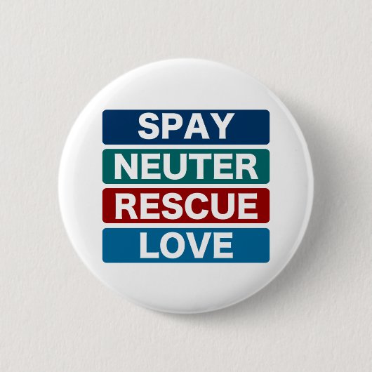 Spay Neuter Rescue Love (2) Ronde Button 5,7 Cm (Voorkant)
