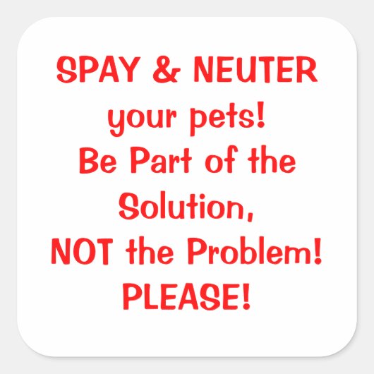 Spay Neuter sticker (Voorkant)