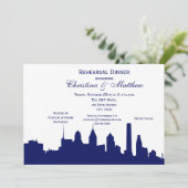 SPC Philadelphia Navy Skyline Silhouet Kaart (Staand voorkant)