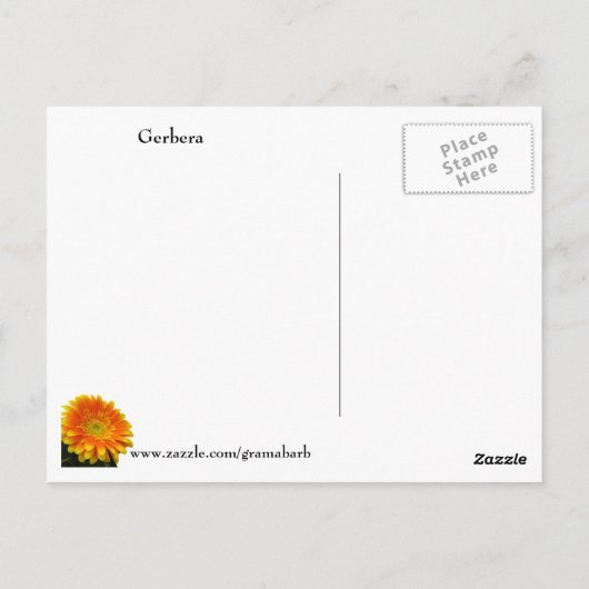 Speak Kindly Gerbera Carte Postale (Dos)