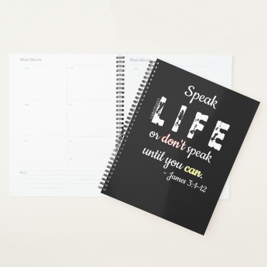 Speak Life or Don't Speak - Planner (Devant avec enveloppe)