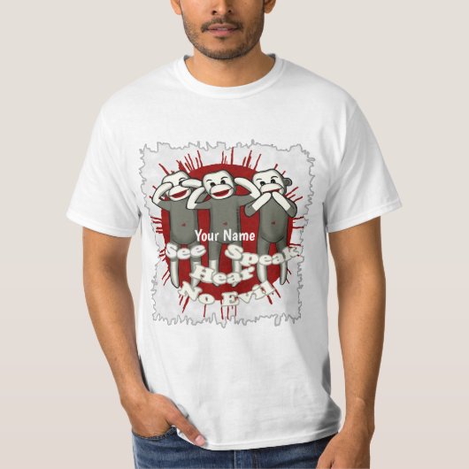 Speak No Evil Sock Monkeys t-shirt (Devant)