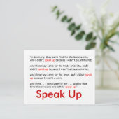 Speak Up! Briefkaart (Staand voorkant)
