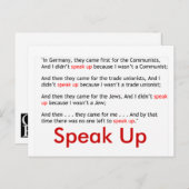Speak Up! Briefkaart (Voorkant / Achterkant)