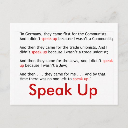 Speak Up! Briefkaart (Voorkant)