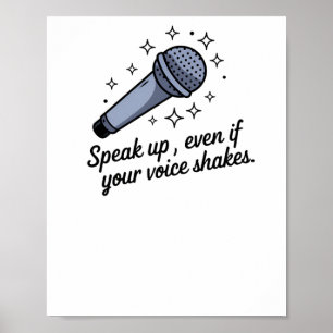 Speak Up - Motivatie microfoon Sticker Poster