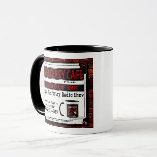 SpeakEasy cafe Gebruik uw woorden  Mok (Voorkant links)