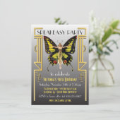 Speakeasy Flapper Great Gatsby Party Uitnodiging (Staand voorkant)