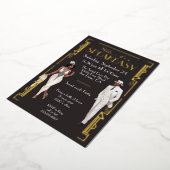 Speakeasy Flapper Party Afro-Amerikaans Zwart Folie Uitnodiging (Gedraaid)