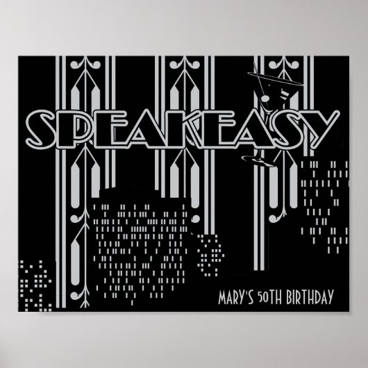 Speakeasy, Poster van de Birthday Party van 1920 (Voorkant)