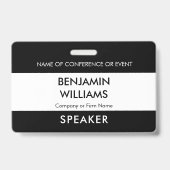 Speaker Name Badge QR Black White Logo ID Event (Avant)