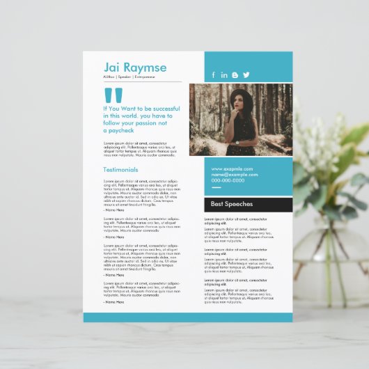 Speaker One Sheet Template (Staand voorkant)