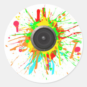 Speakersplatter - DJ Music Disk Jockey Audio Ronde Sticker