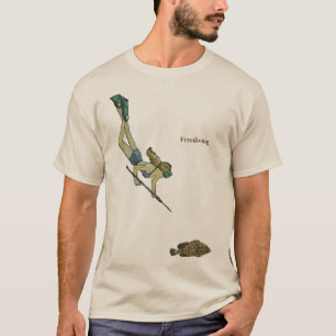 SpearFishing Freediving Woman Diver met een vis T-shirt