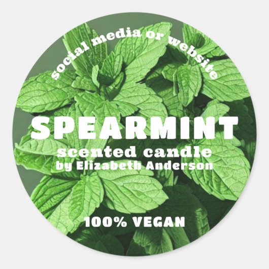 Spearmint Candle Ronde Sticker (Voorkant)