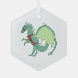 Spearmint de Groene Ijsdraak Whimsical Kunst Glas Ornament
