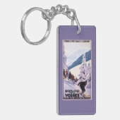 Specerijen die op het Poster van de Skier letten Sleutelhanger (Voorkant Links)