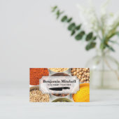 Specerijen in Tin Cups Visitekaartje (Staand voorkant)