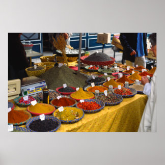 Specerijen, Market Day, Aix-en-Provence, Frankrijk Poster