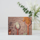 Specerijen op lepels briefkaart (Staand voorkant)