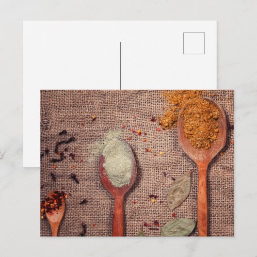 Specerijen op lepels briefkaart (Voorkant / Achterkant)