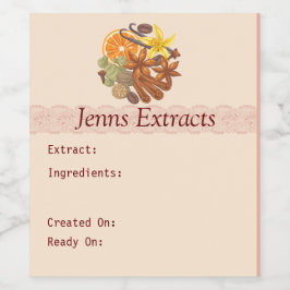 specerijen, zaaigoed en extracten wijn etiket