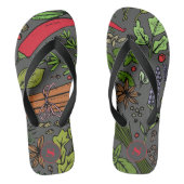 Specerijenpatroon aangepaste naam grijs teenslippers (Voetbed)