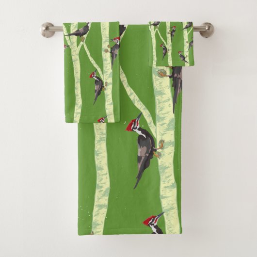 SPECHT IN BOMEN BAD HANDDOEK (Insitu)