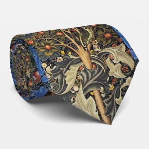 SPECHT IN FRUITBOOM, VOGELS, PAUWEN, BLAUW STROPDAS