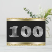 Speciaal 100e verjaardag Silver Number 100 Kaart (Staand voorkant)