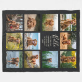 Speciaal 11 Foto Collage Black Fleece Deken (Voorkant (Horizontaal))