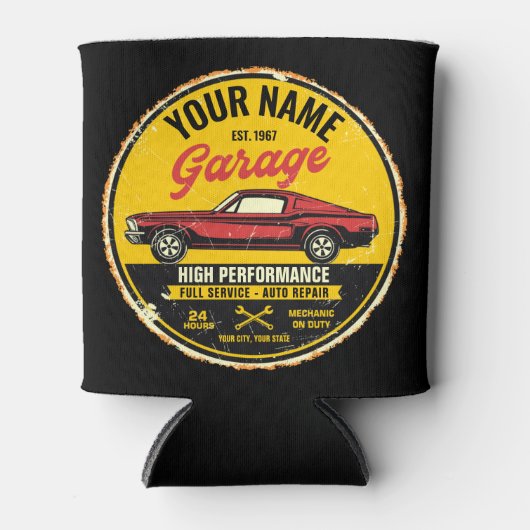 Speciaal 1967 Fastback Red Classic Car Garage Blikjeskoeler (Voorkant)