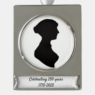 Speciaal 250 Jaar Herdenking Jane Austen Verzilverd Banner Ornament