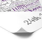 Speciaal 25e Silver Wedding Word Art-afdrukken Poster (Hoek)