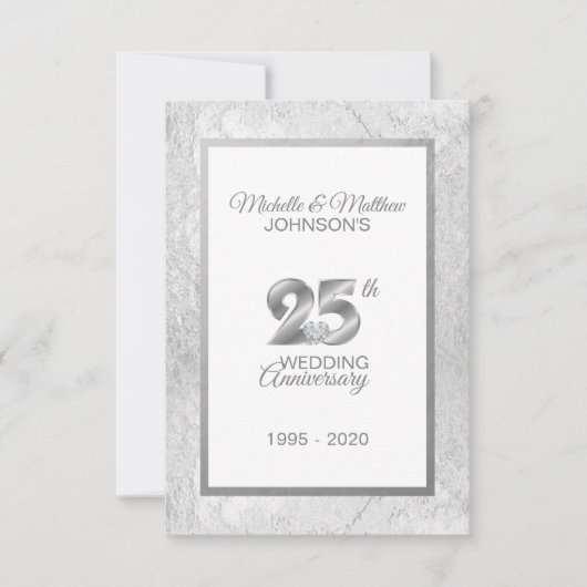 Speciaal 25th Silver Wedding Jubileum Kaart (Voorkant)