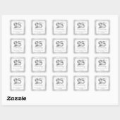 Speciaal 25th Silver Wedding Jubileum Vierkante Sticker (Vel)