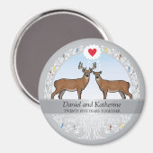 Speciaal 25th Wedding Jubileum, Buck & Doe Magneet (Voorkant / Achterkant)