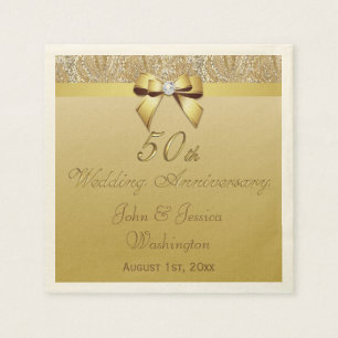 Speciaal 50e Gold Wedding-Jubileum Servet