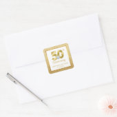Speciaal 50e Gold Wedding-Jubileum Vierkante Sticker (Envelop)