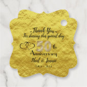 Speciaal 50th Wedding-Jubileum Bedankjes Labels (Achterkant)